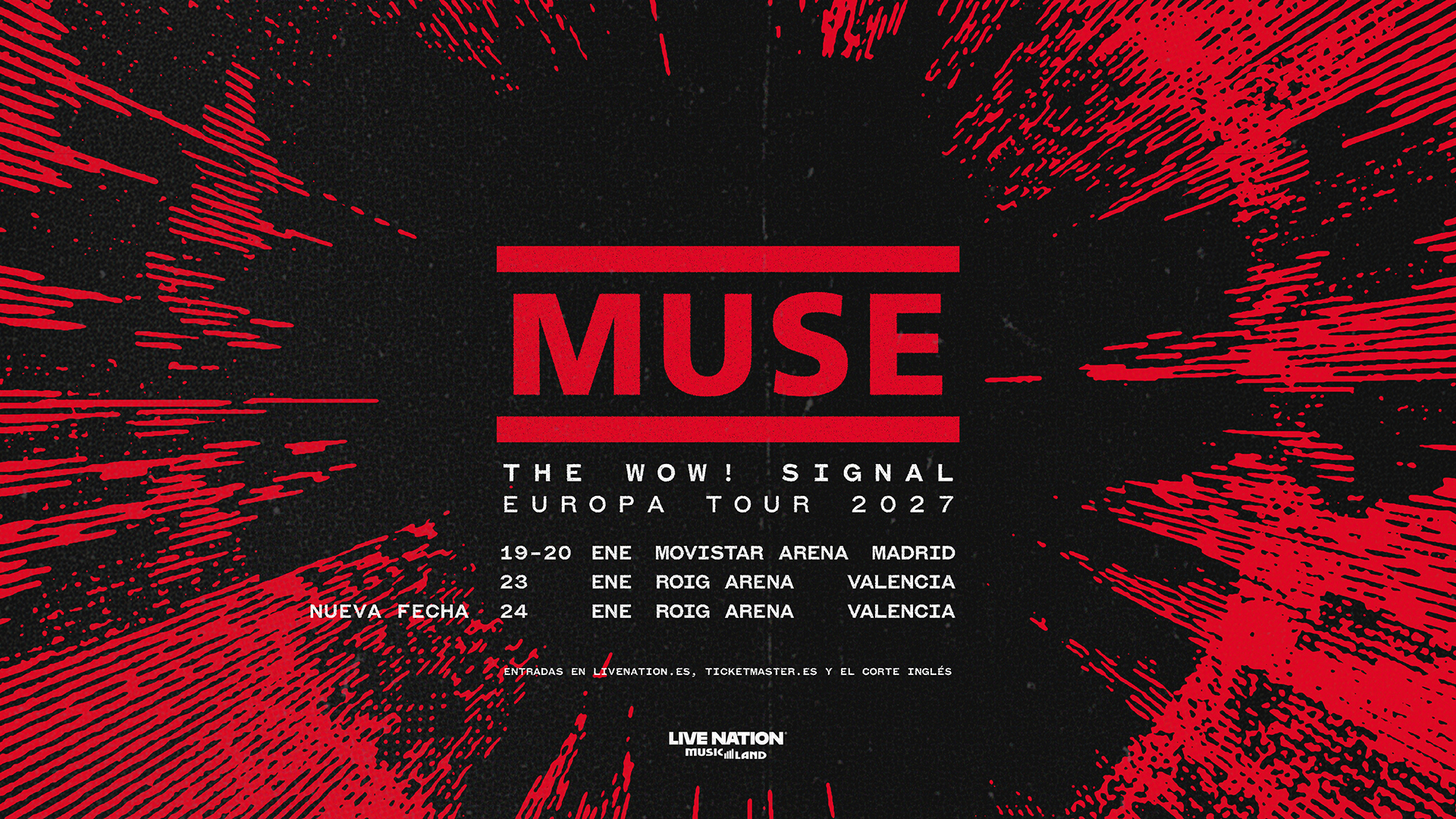 Muse anuncia concierto en Madrid y Valencia en enero de 2027 comprar entradas